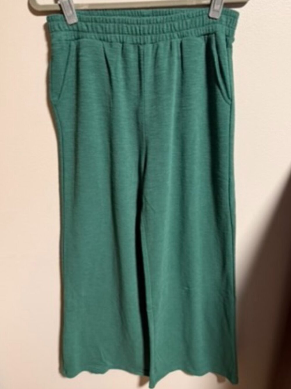 NWT Zenana Cotton Slub Wide Leg Pants with Pockets | Dark Green | S, M